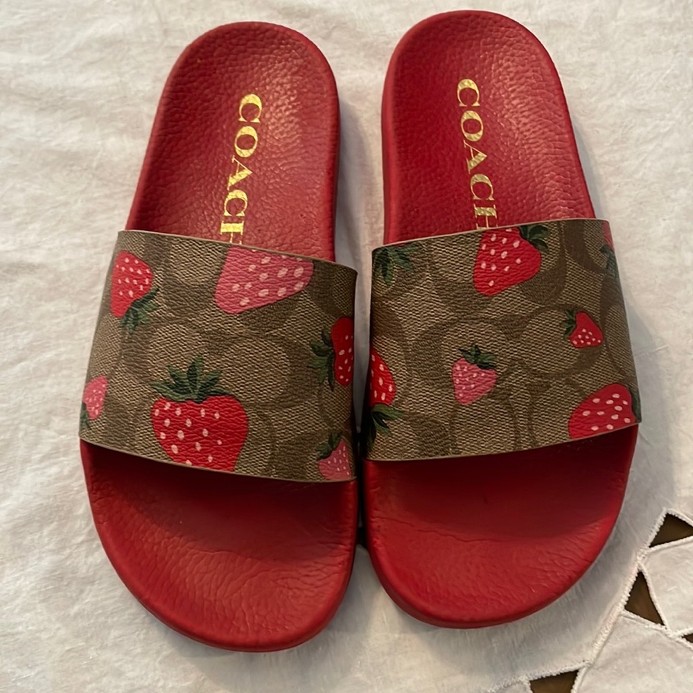 Coach strawberry slides size 7